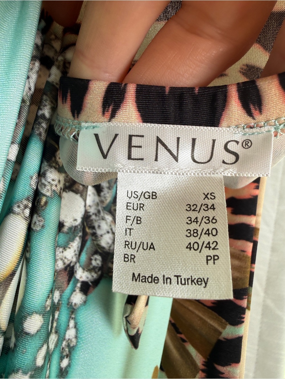 VENUS Tropical Floral Leopard Print Halter Maxi Dress Resort Vacation | Size XS - Picture 12 of 13